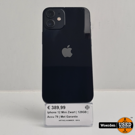 Iphone 12 Mini Zwart | 128GB | Accu 79 | Nette Staat