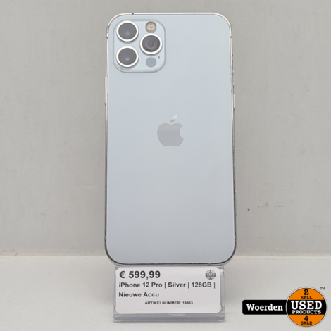 iPhone 12 Pro Silver | 128GB | Nieuwe Accu | Nette Staat