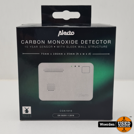 Alecto Carbon Monoxide Detector coa1910 | koolmonoxidemelder | Nieuw