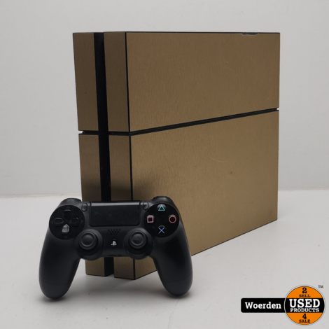 Playstation 4 1e Gen 500GB | Goud Bestickerd | Met controller | Met garantie