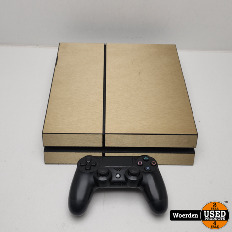 Playstation 4 1e Gen 500GB | Goud Bestickerd | Met controller | Met garantie