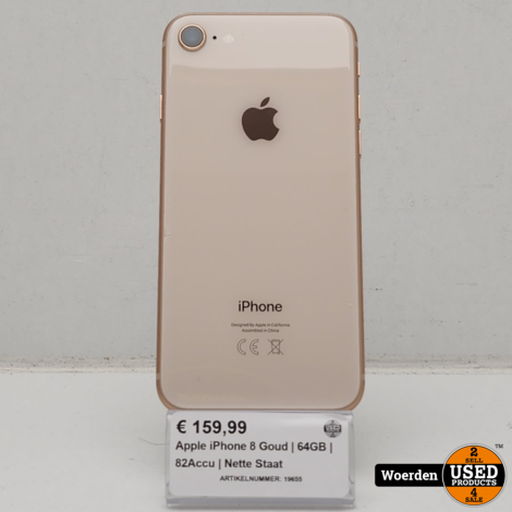 Apple iPhone 8 Goud | 64GB | 82Accu | Nette Staat