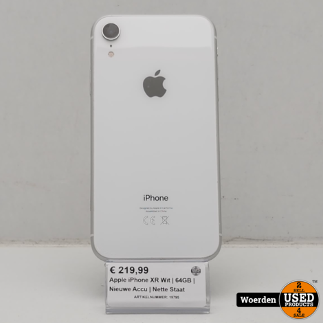 Apple iPhone XR Wit | 64GB | Nieuwe Accu | Nette Staat