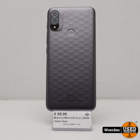 Motorola Moto E20 Grijs | 64GB | Nette Staat