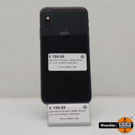 Apple iPhone XS Zwart | 256GB | Nieuwe accu | Face-id Defect | Nette Staat