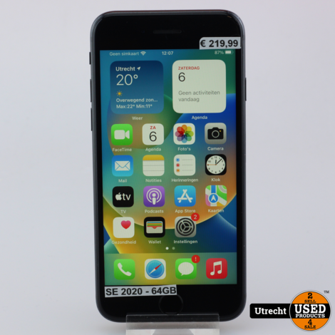 iPhone SE 2020 64GB Zwart
