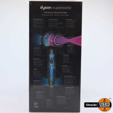 Dyson Supersonic Grijs/Fuchsia icnl Opbergtas en Standaard Nieuw