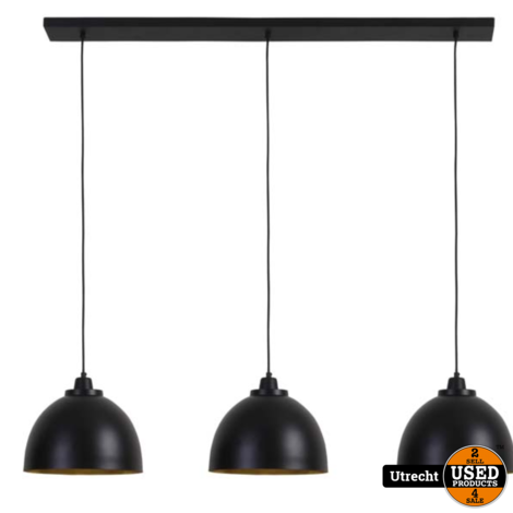 KYLIE Light & Living Hanglamp 3L 135x30x26 CM Mat Zwart Goud Nieuw