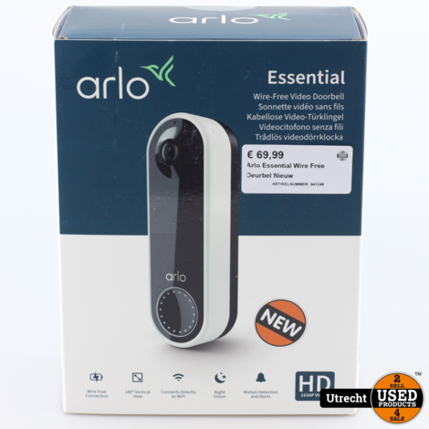 Arlo Essential Wire Free Deurbel Nieuw