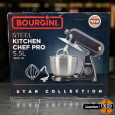 Bourgini Steel Kitchen Chef Pro Keukenmachine | 5.5L | 1800W | Nieuw in seal