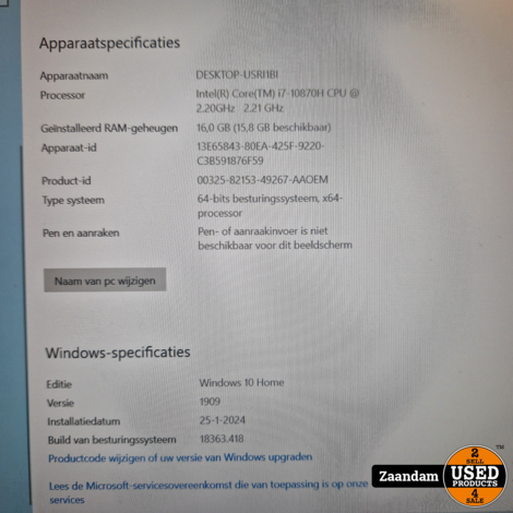 Dell G15 5510 Laptop | i7-10th 16GB 1TB | RTX3060 | Incl. garantie