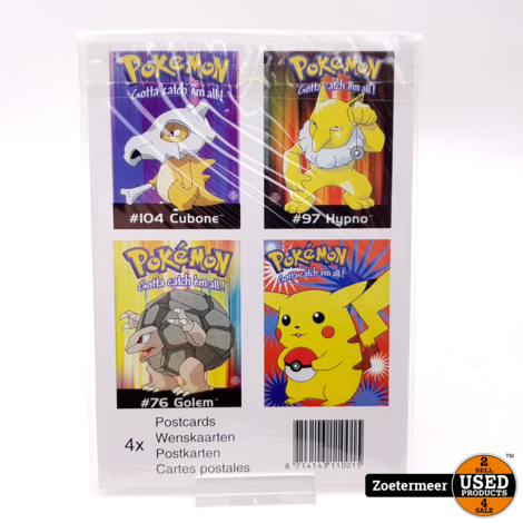 Pokémon originele verzamelkaarten (Pikachu, Hypno, Golem, Cubone)