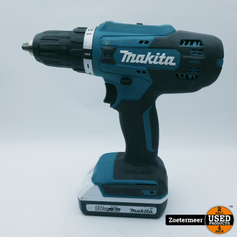 Makita DF448 Accuboormachine + Koffer, Acculader en 2 Accu's