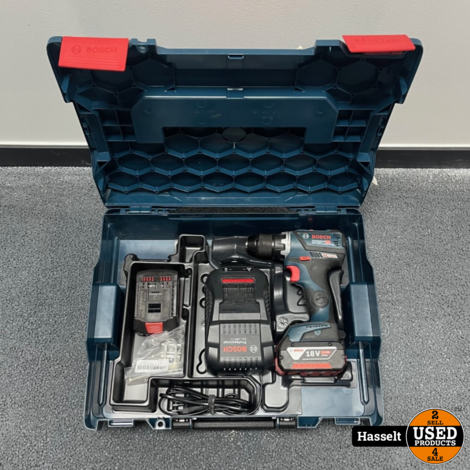 Bosch Professional GSR 18V-60 C Batterij klopboormachine - 18 V - Met 2x 5,0Ah batterijen, GAL 1880 CV snellader en L-BOXX