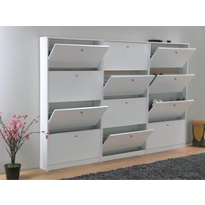 Set van 3 schoenenkasten wit mat Escape 225x148x17 cm