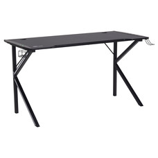 Nimaj  gamertafel met LED, headsethouder, bekerhouder zwart.