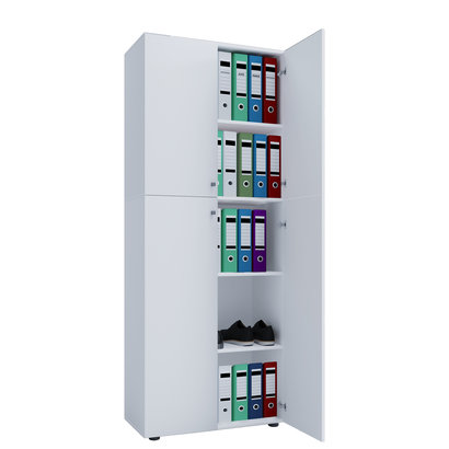 Lona Kantoorkast 4 deuren wit.