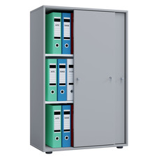 Lona XL Kantoorkast met 2 schuifdeuren en slot grijs.