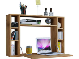 Wandila bureau , laptopbureau muur en 7 vakkenHoning eiken decor.