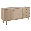 Assor dressoir met 2 deuren en 3 laden, wit geolied eiken decor.