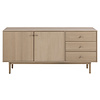 Assor dressoir met 2 deuren en 3 laden, wit geolied eiken decor.