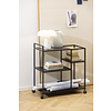 Newbor salontafel Trolley met 3 legborden zwart.