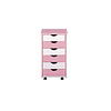 Pierre kommode kantoorarchief 6 laden, 4 zwenkwielen (incl 2 met stopper) roze, wit.
