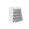 Printi kommode kantoorarchief 6 laden, 4 zwenkwielen (incl 2 met stopper) wit, grijs.