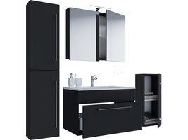 Nywo badkamer 60 cm, spiegelkast, zwart.