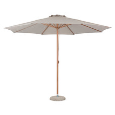 Frank zonnescherm Parasol met dissel Ø3.5M teak, beige.