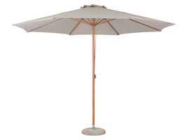 Frank zonnescherm Parasol met dissel Ø3.5M teak, beige.