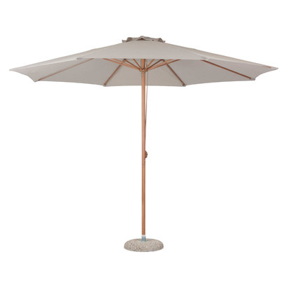 Frank zonnescherm Parasol met dissel Ø3.5M teak, beige.