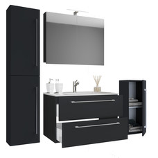 Badinos badkamer A 80 cm, spiegelkast, zwart.