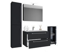 Badinos badkamer A 80 cm, spiegelkast, zwart.