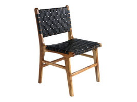 Perugia eetkamerstoel naturel, zwart.