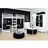 BasicJumbo hoogslaper met zwarte bank, bureau en incl. lattenbodems.