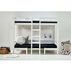 BasicJumbo hoogslaper met zwarte bank, bureau en incl. lattenbodems.