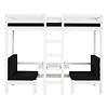 BasicJumbo hoogslaper met zwarte bank, bureau en incl. lattenbodems.