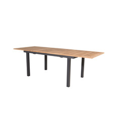 Panama eettafel tuin incl. extra blad 160, 240 cm zwart, natuur.