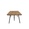 Chan eettafel tuin geolied teak look, zwart.