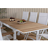 Mexico eettafel tuin incl. extra blad 160, 240 cm wit, natuur.