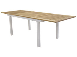 Panama eettafel tuin incl. extra blad 224, 324 cm wit, natuur.