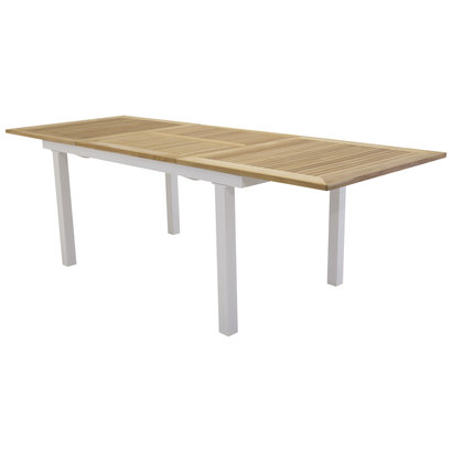 Panama eettafel tuin incl. extra blad 224, 324 cm wit, natuur.