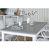 Albany tuinmeubelset tafel 90x152/210cm en 4 stoel Alina wit, grijs, crèmekleur.