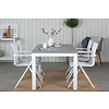 Albany tuinmeubelset tafel 90x152/210cm en 4 stoel Alina wit, grijs, crèmekleur.