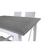 Albany tuinmeubelset tafel 90x152/210cm en 4 stoel Alina wit, grijs, crèmekleur.