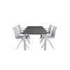 Albany tuinmeubelset tafel 90x152/210cm en 4 stoel Alina wit, grijs, crèmekleur.