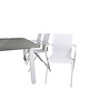 Albany tuinmeubelset tafel 90x152/210cm en 6 stoel Alina wit, grijs, crèmekleur.