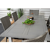 Albany tuinmeubelset tafel 90x152/210cm en 6 stoel Anna grijs, gebroken wit.