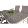 Albany tuinmeubelset tafel 90x152/210cm en 4 stoel Break wit, grijs, crèmekleur.